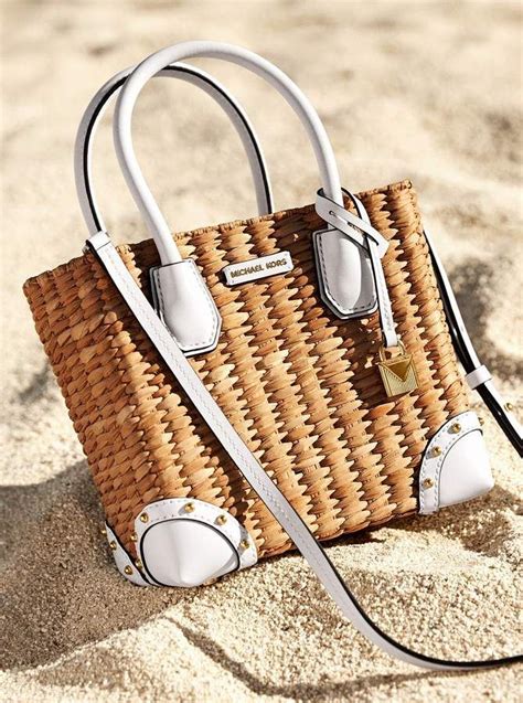 michael kors straw tote bag|Michael Kors malibu straw crossbody.